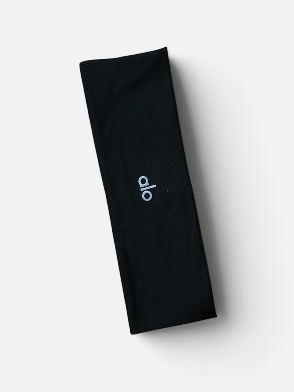 ALO Yoga Black Stretch Headband with White Logo